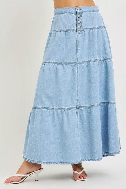 risen high rise Risen High Rise Ruffle Long Skirts view 4 (skirt) - shop at us.meeeshop