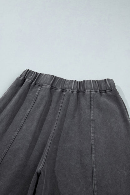 Lola Mineral Wash Seam Detail Elastic Waist Barrel Pants