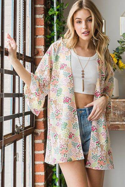 Heimish Full Size Multi Color Floral Open Cardigan Plus Size - us.meeeshop