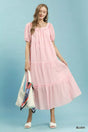 Umgee Textured Tiered Midi Dress