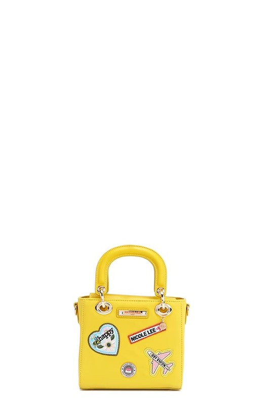 Nicole Lee USA Color Patch Handbag with Top Handle - us.meeeshop