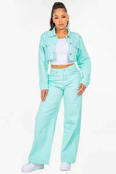 American Bazi High Waist Distressed Wide Leg Jeans - us.meeeshop