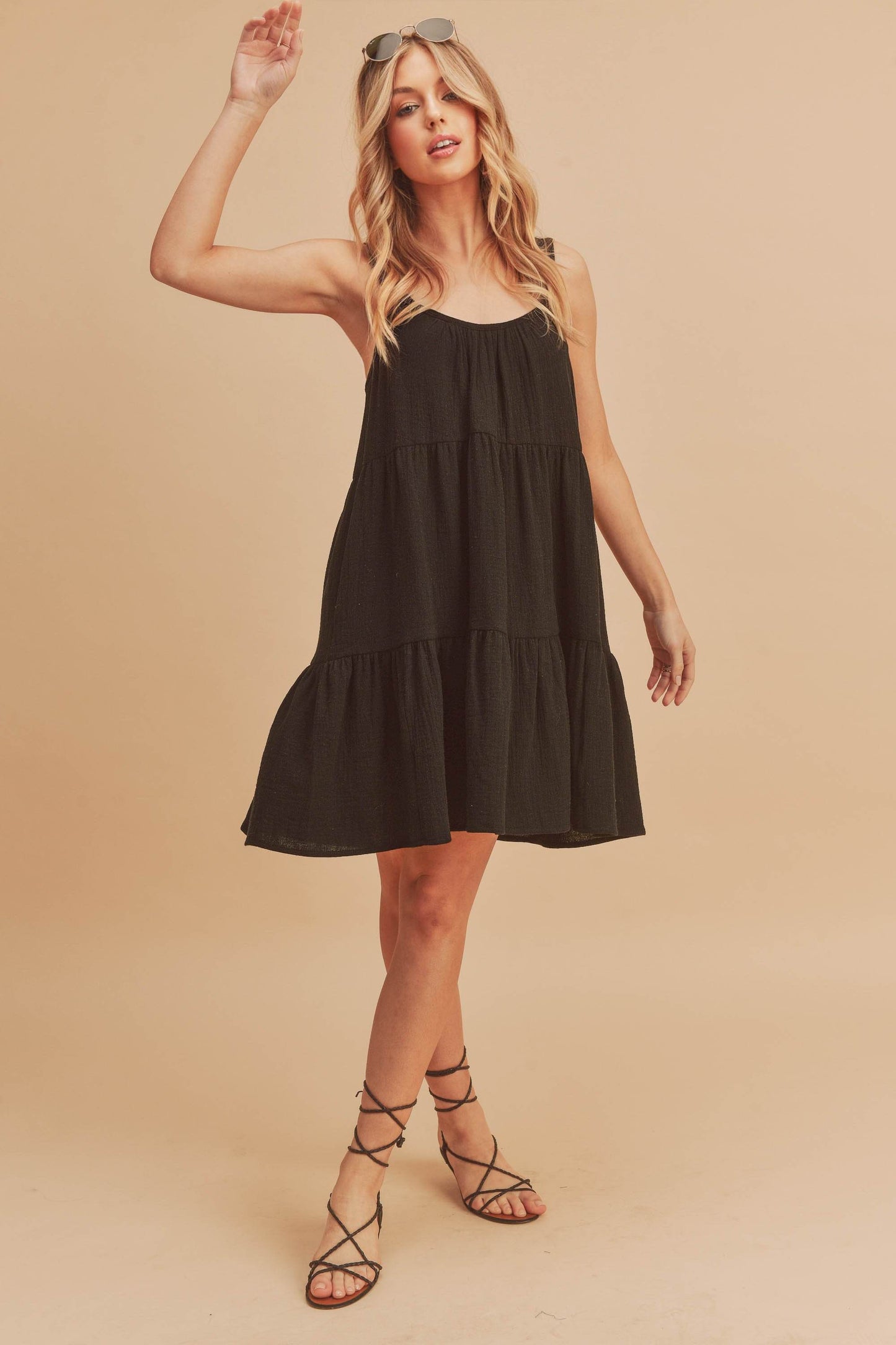 Aemi+Co Tiered Mini Cami Dress with Pockets - us.meeeshop