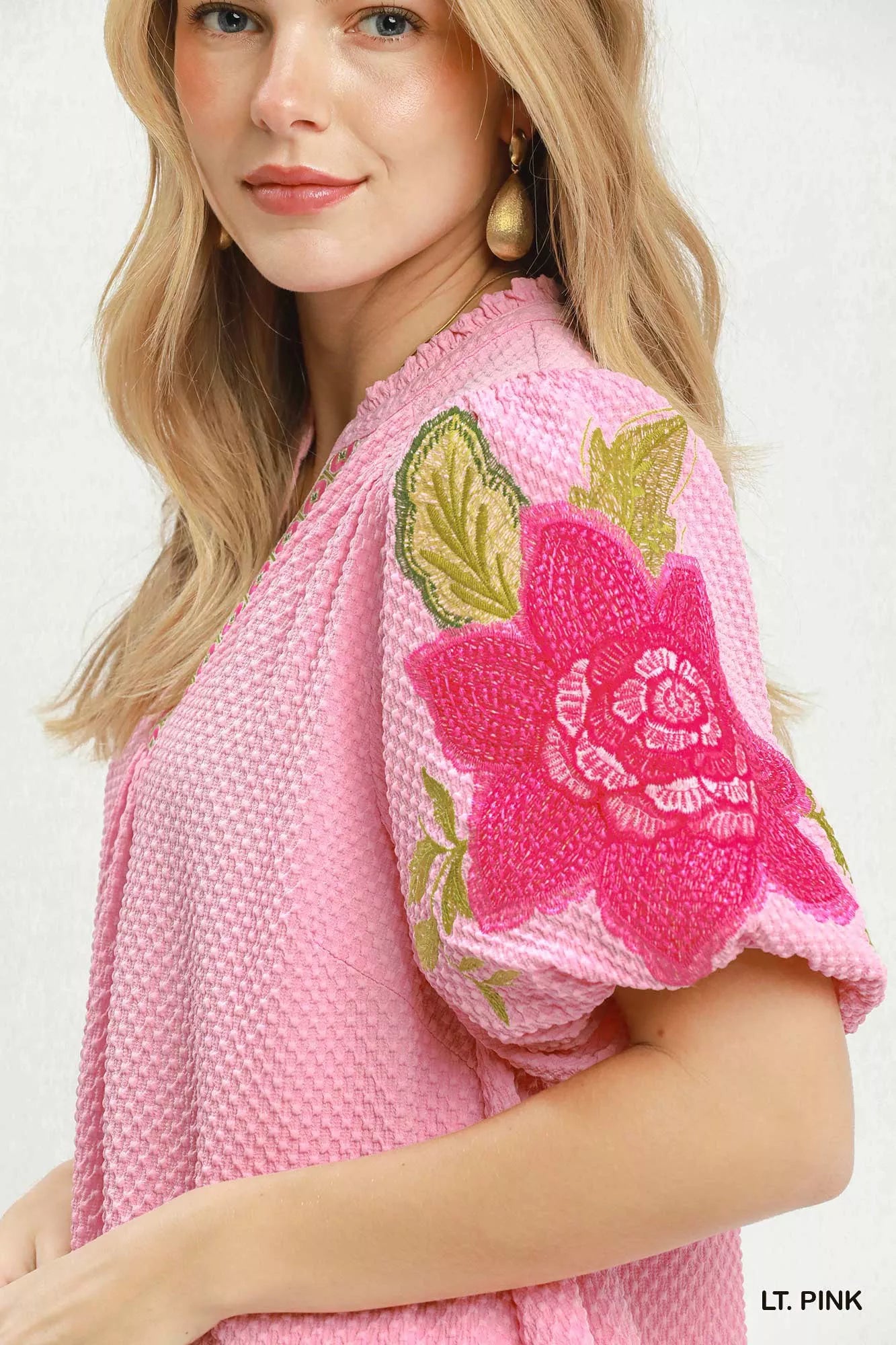 umgee floral embroidered Umgee Floral Embroidered Textured Jacquard Dress view 4 (dress) - shop at us.meeeshop