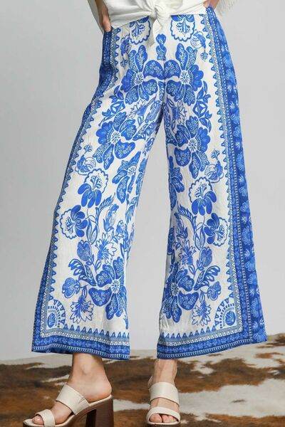 Umgee | Floral Border Print Pants Plus Size - us.meeeshop