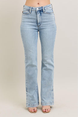 Judy Blue | Tummy Control Vintage Wash Side Slit Slim Boot Jeans Plus Size