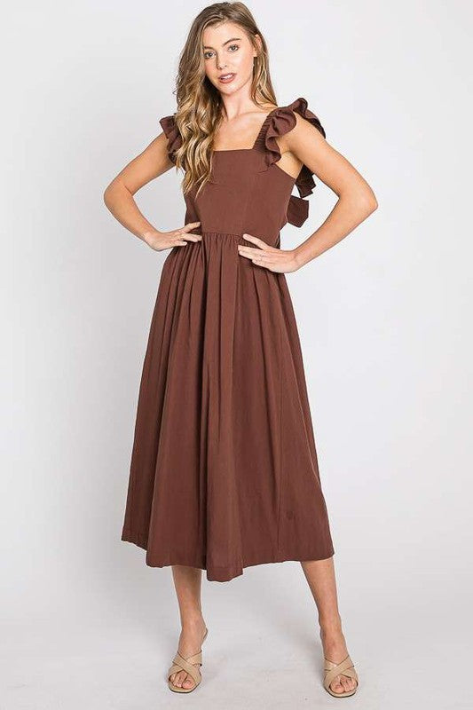 Linen Ruffle Mid Dress | view 11 | Jade By Jane | us.meeeshop