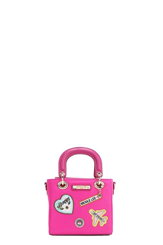 Nicole Lee USA Color Patch Handbag with Top Handle - us.meeeshop