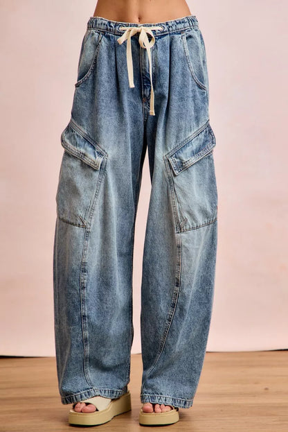 Bibi Baggy Barrel Jeans with Cargo Pockets | view 5 | Trendsi | us.meeeshop
