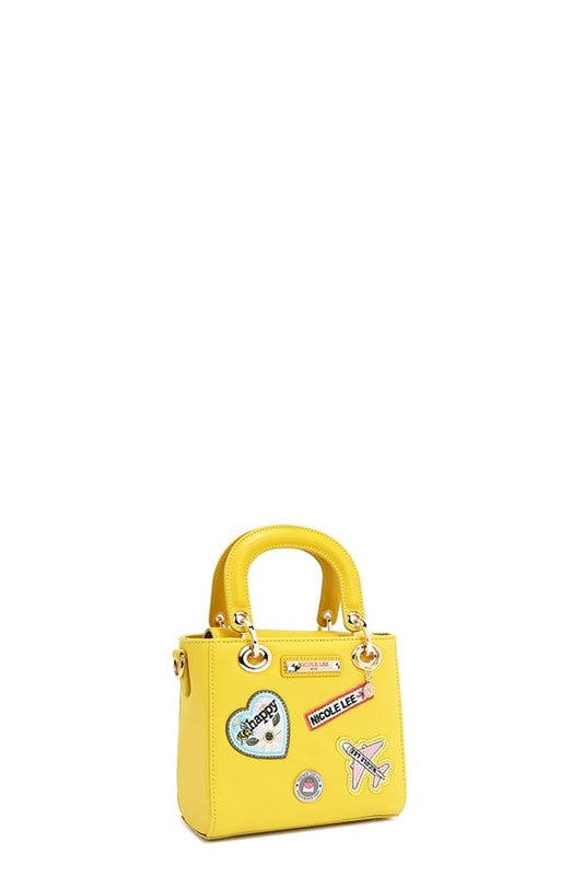 Nicole Lee USA Color Patch Handbag with Top Handle - us.meeeshop