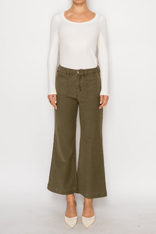 margot high rise Margot High Rise Crop Palazzo PFD Jeans view 2 (bottom) - shop at us.meeeshop