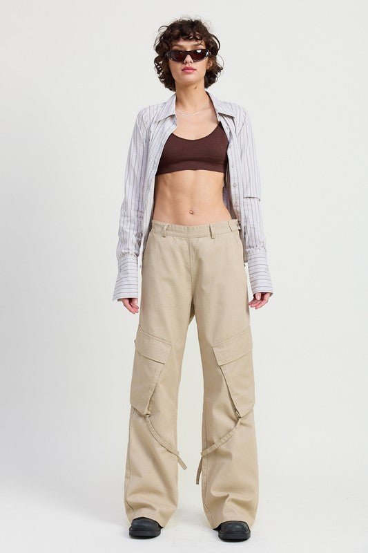 Cargo Pants with Pocket Detail | view 10 | Emory Park | us.meeeshop