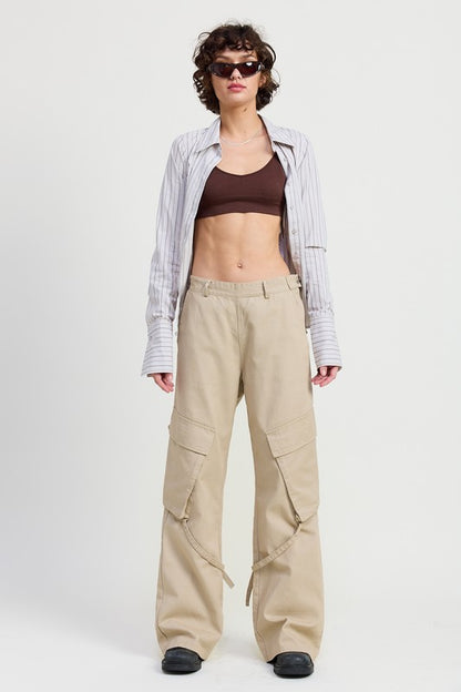Cargo Pants with Pocket Detail | view 10 | Emory Park | us.meeeshop
