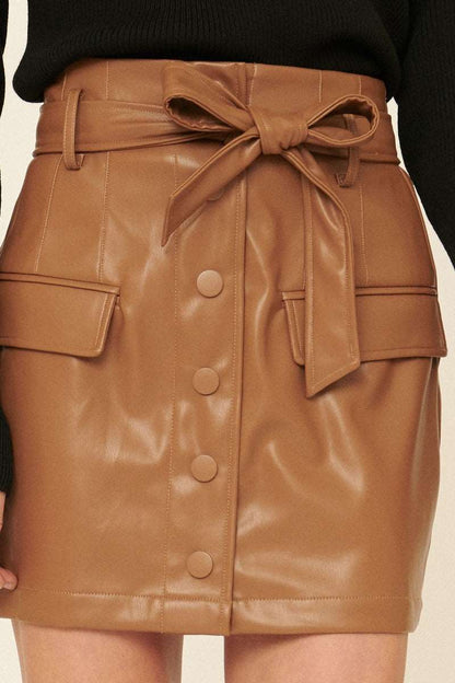 A Faux Leather Mini Skirt | us.meeeshop