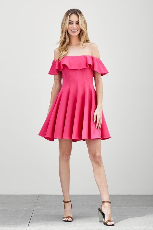 A Line Ruffle Dress us.meeeshop - 