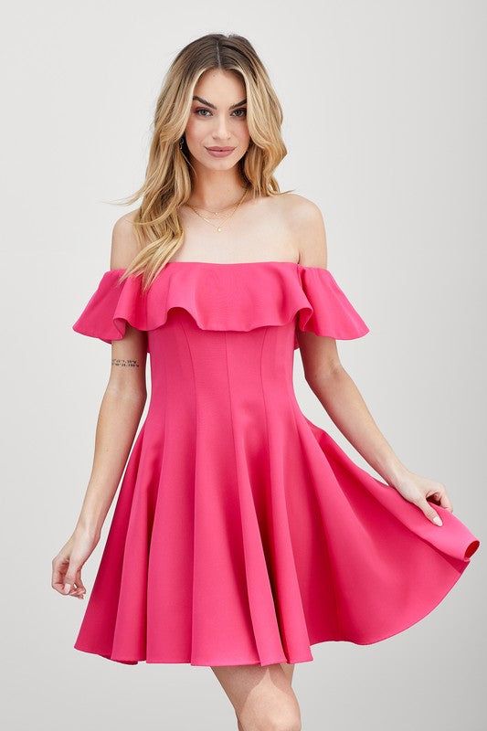 A Line Ruffle Dress us.meeeshop - 