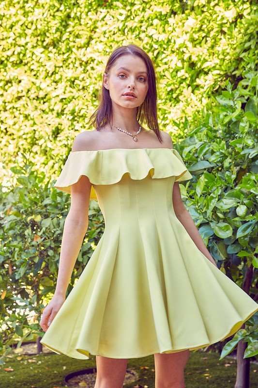 A Line Ruffle Dress us.meeeshop - 