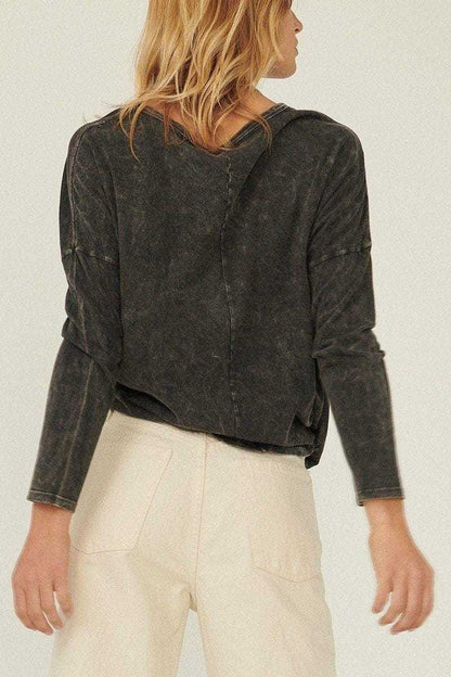 A Mineral Washed Knit Top | us.meeeshop