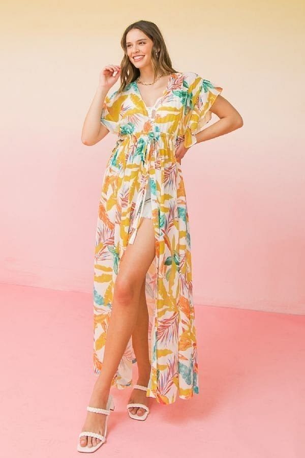 A Printed Woven Maxi Cover Up | us.meeeshop