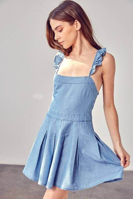 A Line Open Back Dress - us.meeeshop