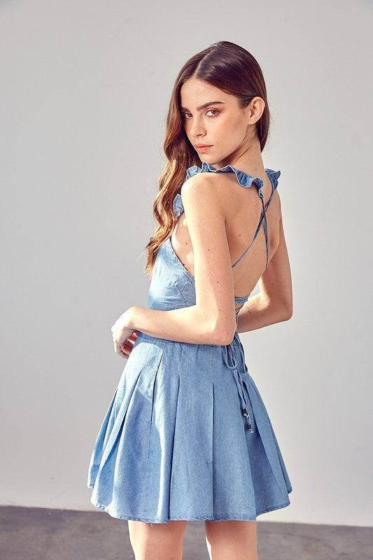 A Line Open Back Dress - us.meeeshop