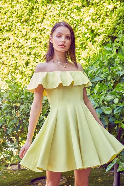 A Line Ruffle Dress - us.meeeshop