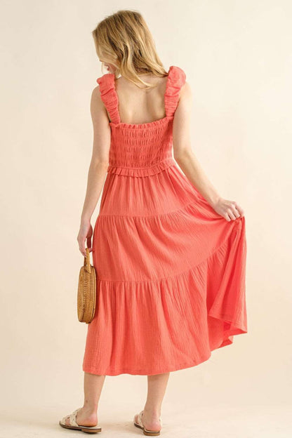 And The Why Smocked Ruffled Tiered Dress us.meeeshop - 