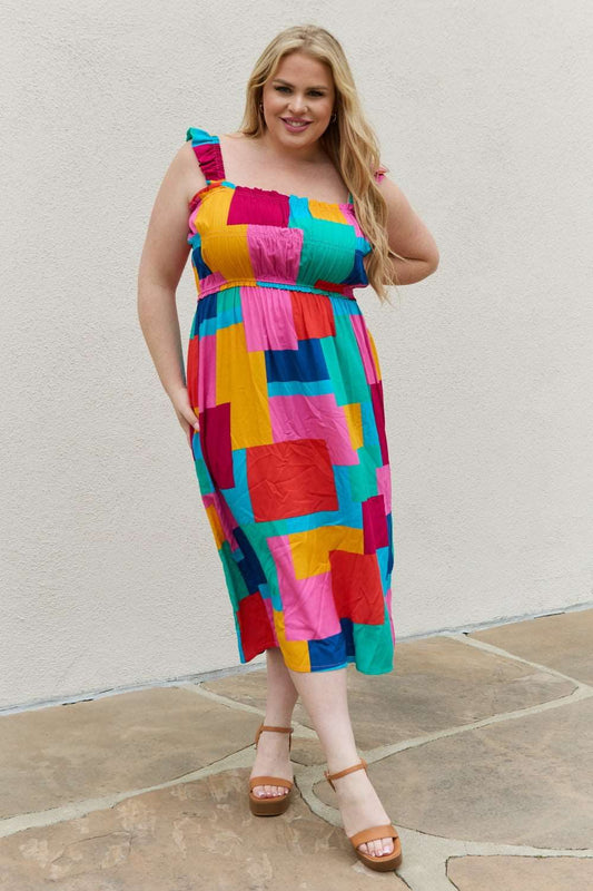 And The Why Multicolored Square Print Summer Dress - us.meeeshop
