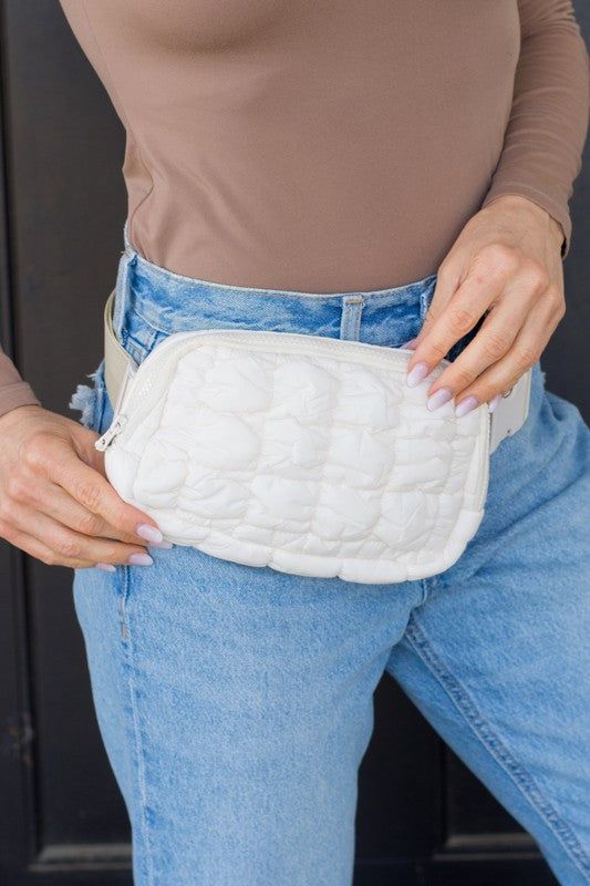 Anya Quilted Puffer Sling Belt Fanny Bum Bag us.meeeshop - 