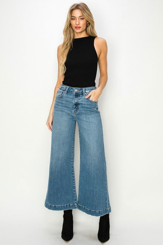 Artemis Vintage High Rise Crop Palazzo Jeans us.meeeshop - Pants