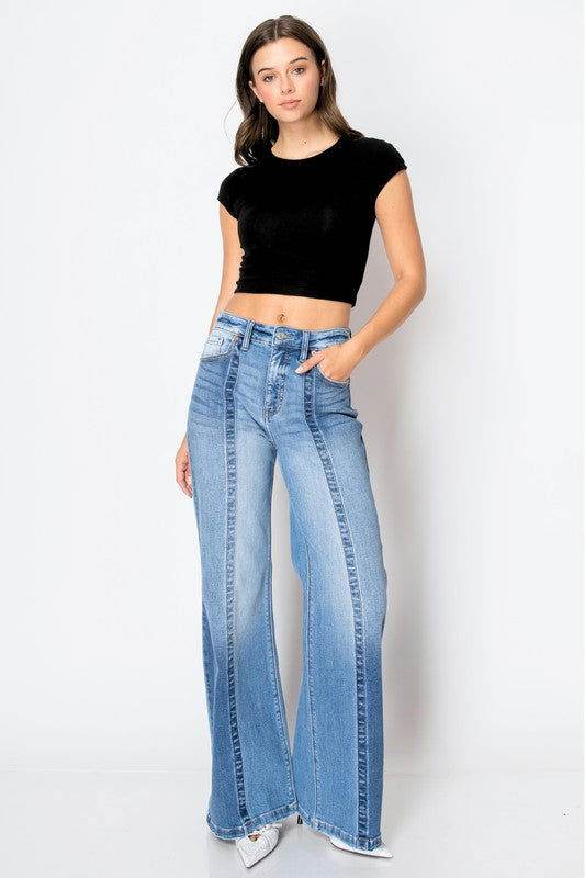 Artemis Vintage Tummy Control 90'S Vintage High Rise Wide Jeans us.meeeshop - 