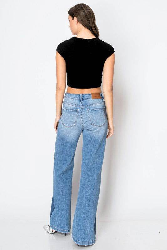 Artemis Vintage Tummy Control 90'S Vintage High Rise Wide Jeans us.meeeshop - 