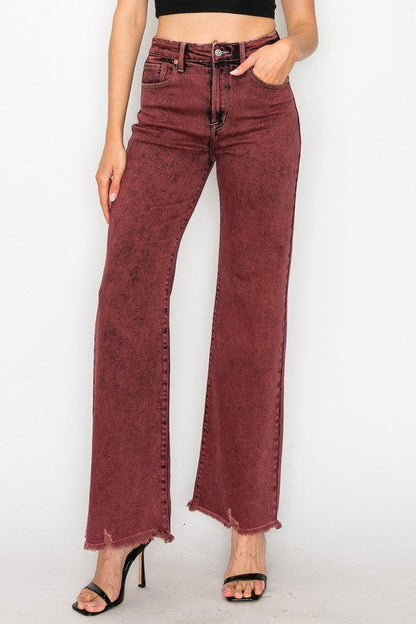 Artemis Vintage Tummy Control Burgundy High Rise Flare Jeans us.meeeshop - 