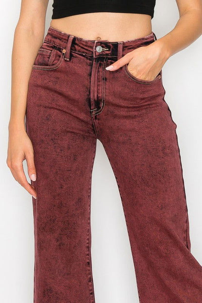 Artemis Vintage Tummy Control Burgundy High Rise Flare Jeans us.meeeshop - 