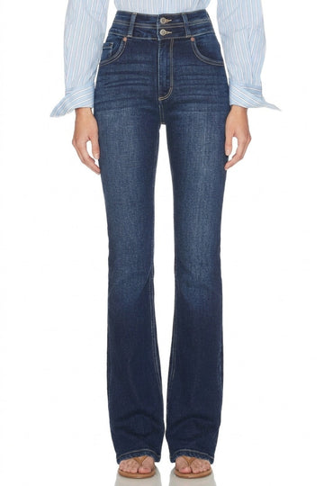 Julia Double Button High Rise Bootcut Jeans