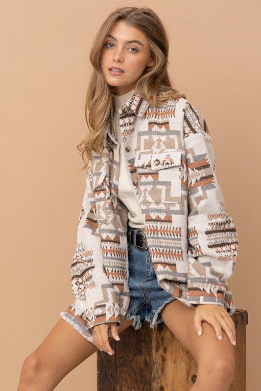 Aztec Western Shacket - us.meeeshop