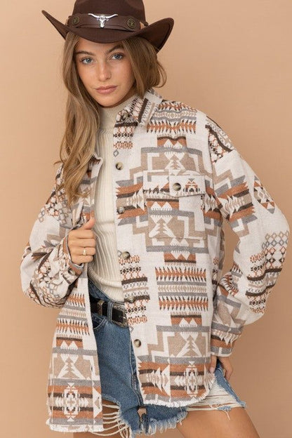 Aztec Western Shacket - us.meeeshop