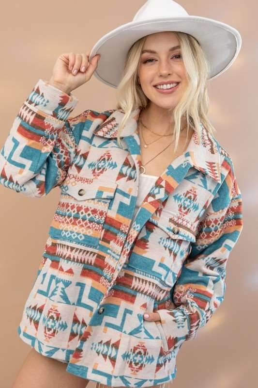 Aztec Western Shacket - us.meeeshop