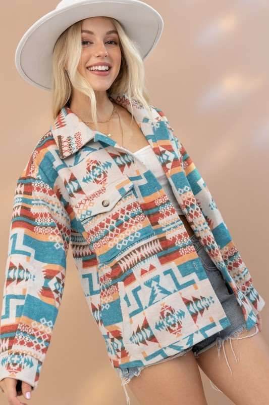 Aztec Western Shacket - us.meeeshop