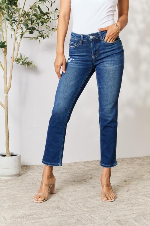 BAYEAS Distressed Cropped Jeans | us.meeeshop