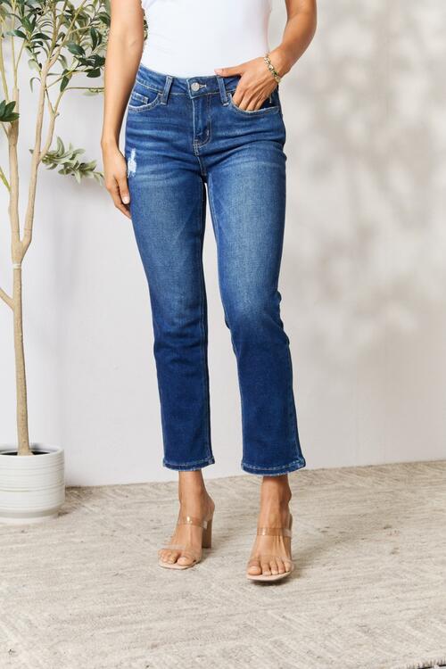BAYEAS Distressed Cropped Jeans | us.meeeshop
