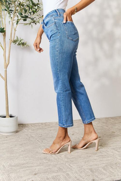 BAYEAS Full Size High Waist Straight Jeans | us.meeeshop