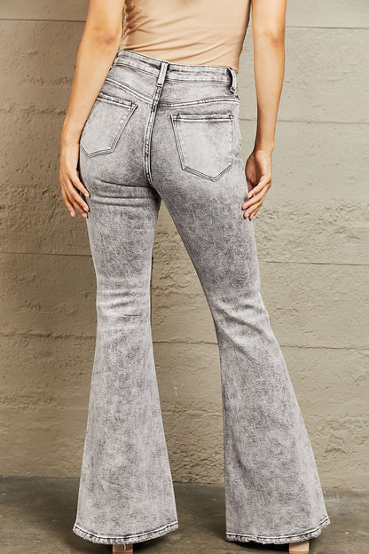 BAYEAS High Waisted Acid Wash Flare Jeans | us.meeeshop