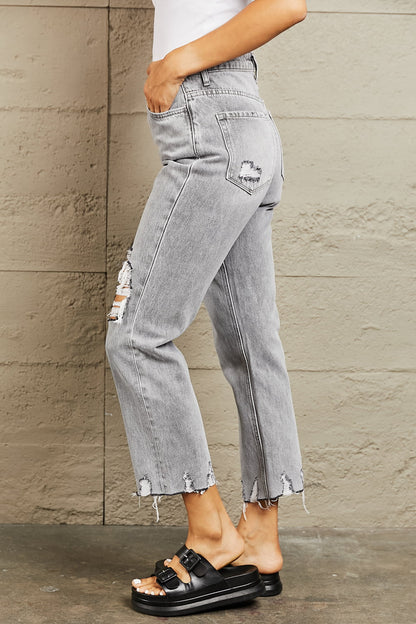 BAYEAS High Waisted Cropped Mom Jeans | us.meeeshop