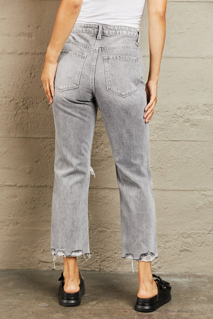 BAYEAS High Waisted Cropped Straight Jeans | us.meeeshop