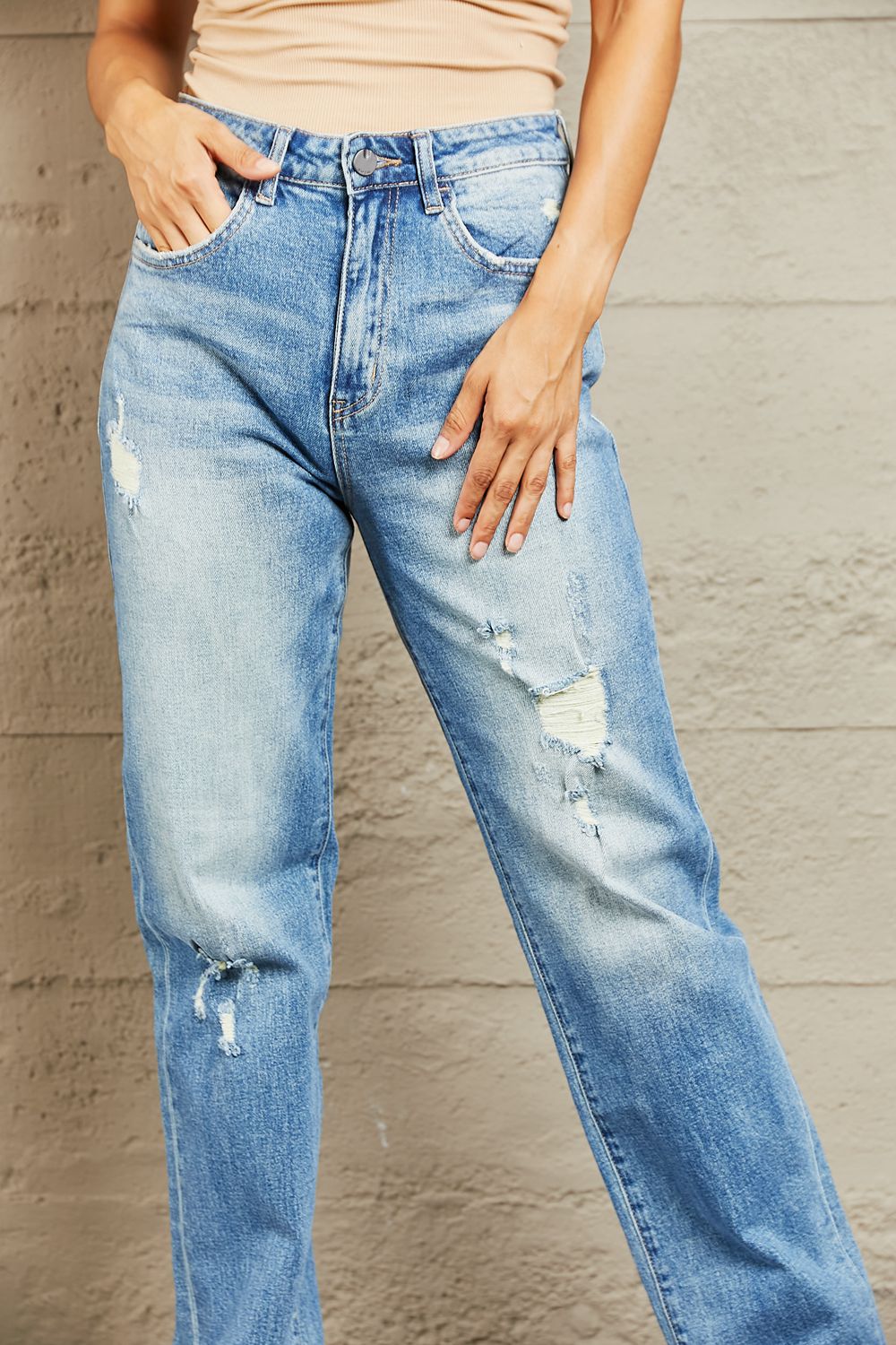BAYEAS High Waisted Straight Jeans | us.meeeshop