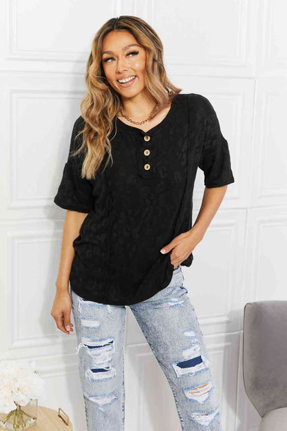 BOMBOM At The Fair Animal Textured Top in Black | us.meeeshop