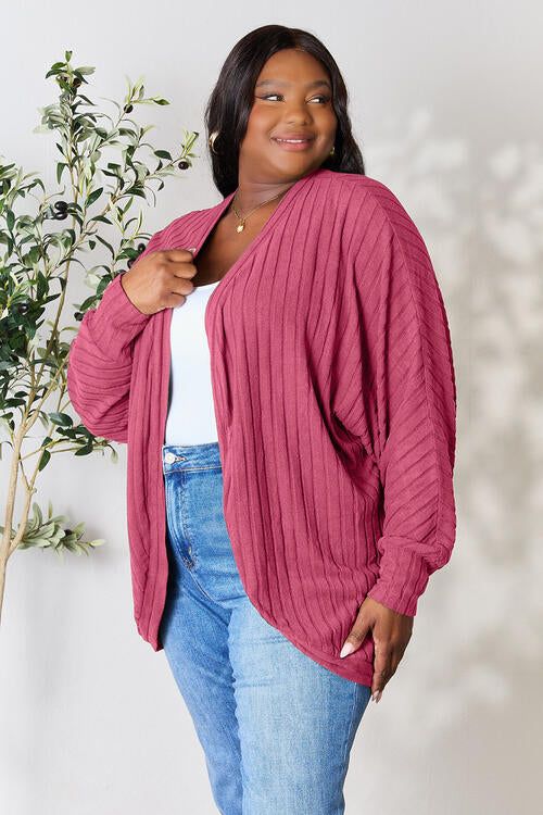 Basic Bae Full Size Ribbed Cocoon Cardigan us.meeeshop - 