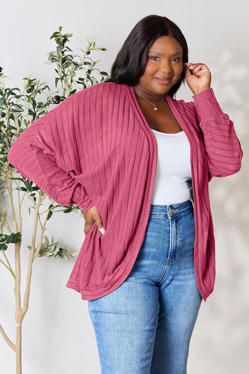 Basic Bae Full Size Ribbed Cocoon Cardigan us.meeeshop - 