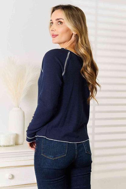 Basic Bae Long Raglan Sleeve Round Neck Top us.meeeshop - 